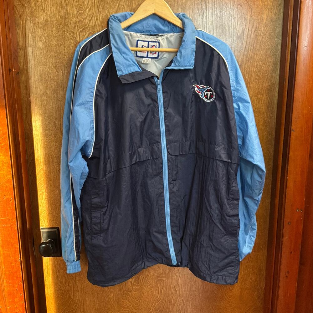 Vintage Logo Official NFL Apparel Tennessee Titans Full Zip Windbreaker L
